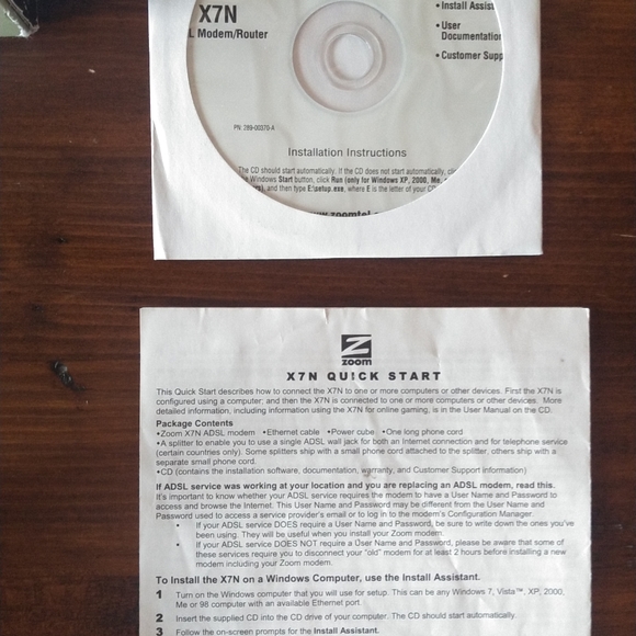 Zoom Modem Wireless WiFi Router X7N 5790 ADSL - Picture 2 of 3